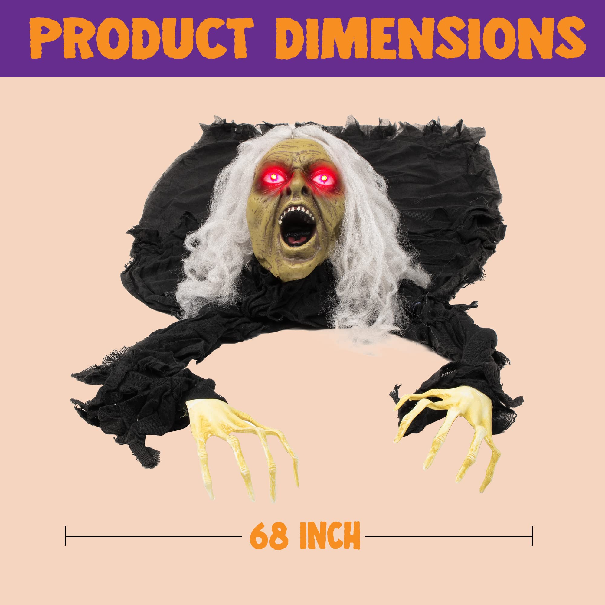 Halloween Light Up Witch Ground Breaker Decor - Image 6