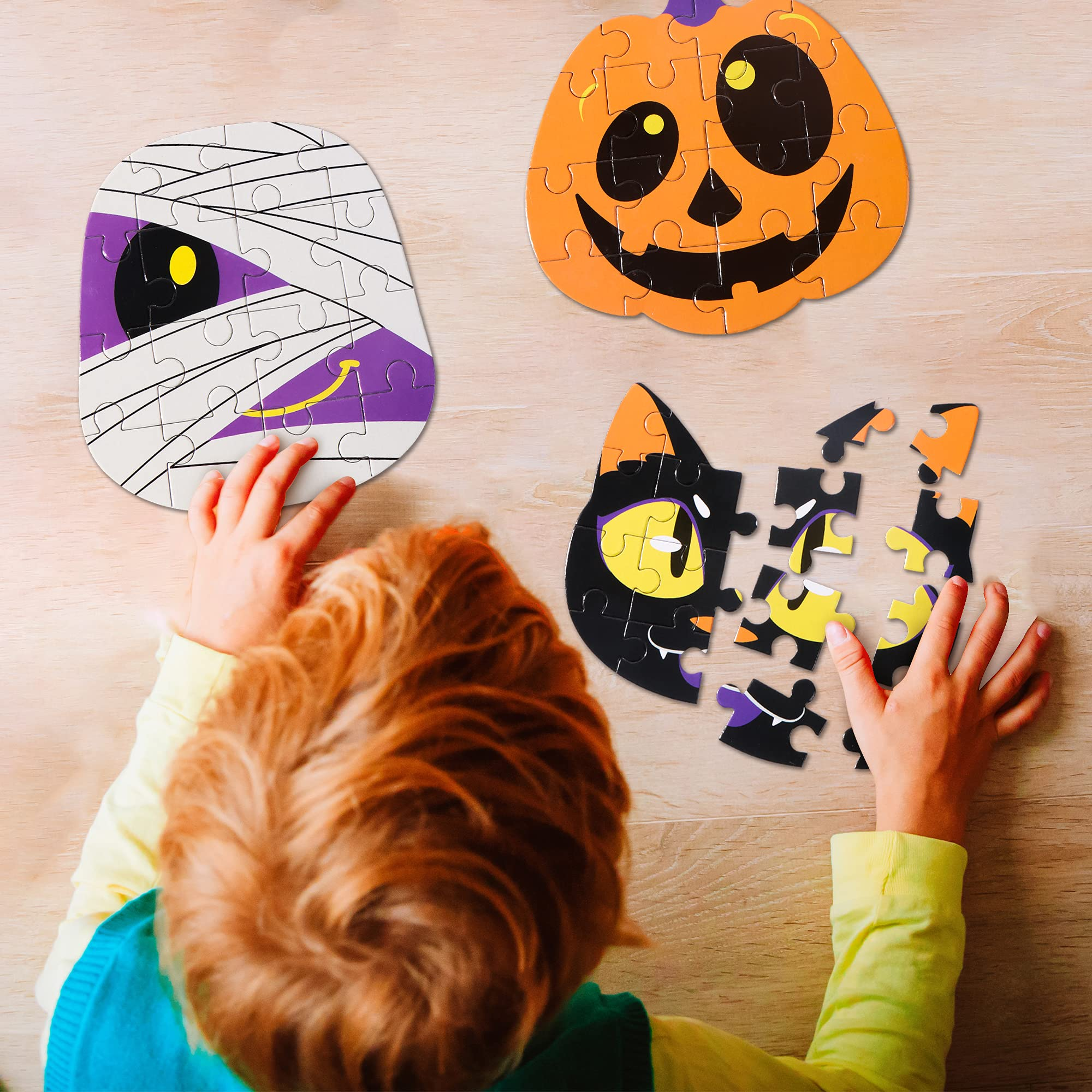 36 Pcs Halloween Jigsaw Puzzle Set in Blind Boxes with 6 Characters Paper Board - Image 7