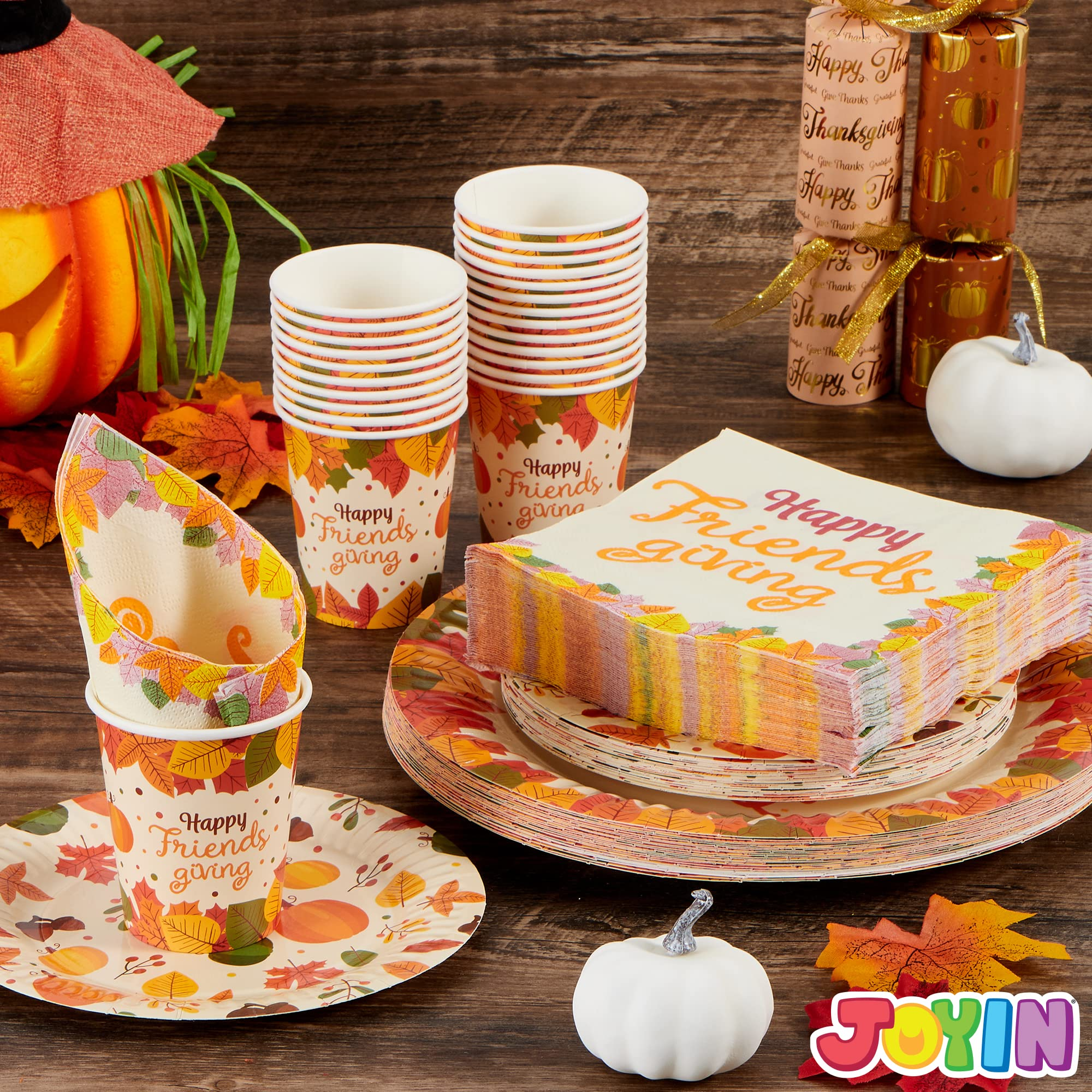 120Pcs Friendsgiving Paper Plates and Napkins Disposable Dinnerware Set - Image 7
