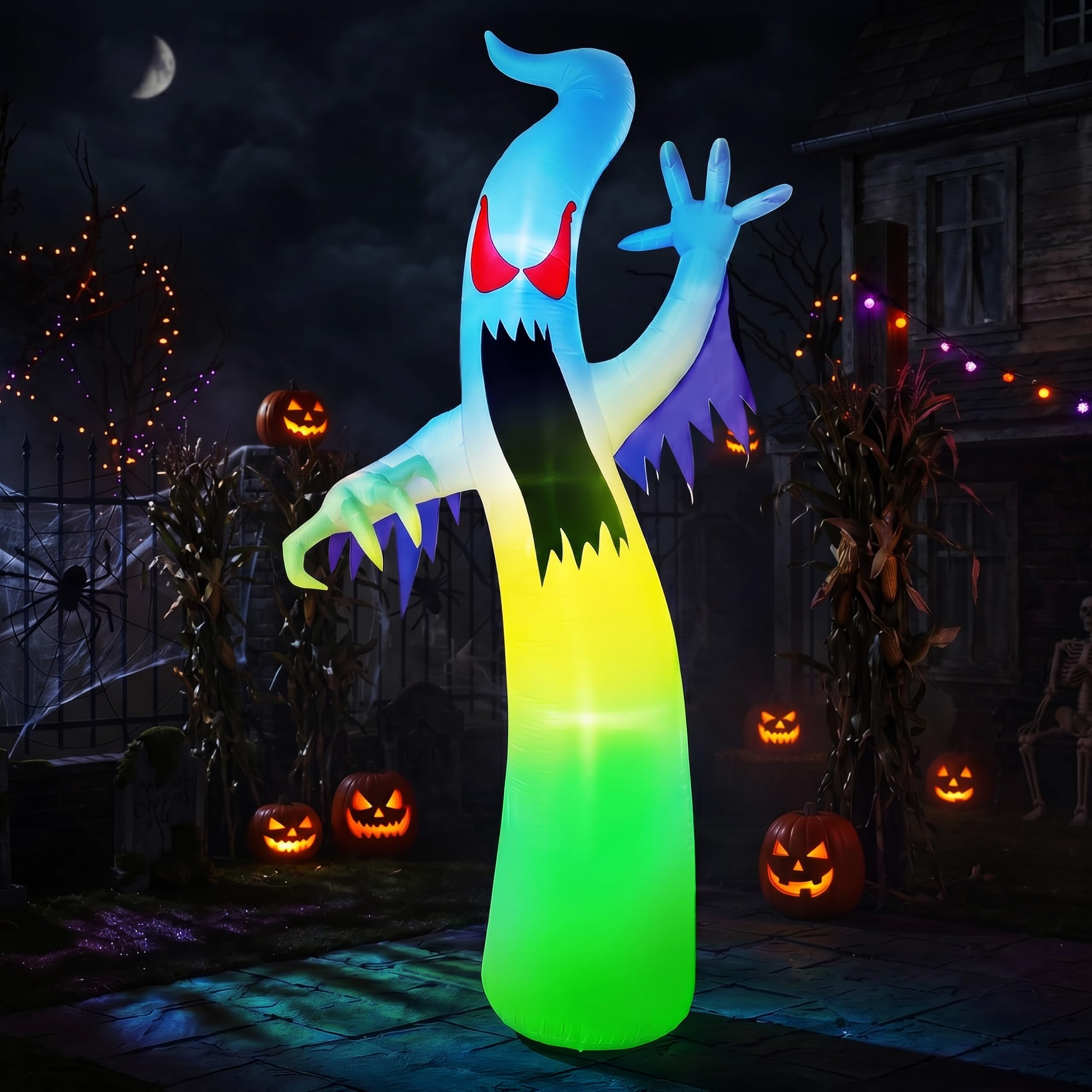 12FT Scary Ghost Halloween Inflatable with LED | Outdoor Yard - Image 7