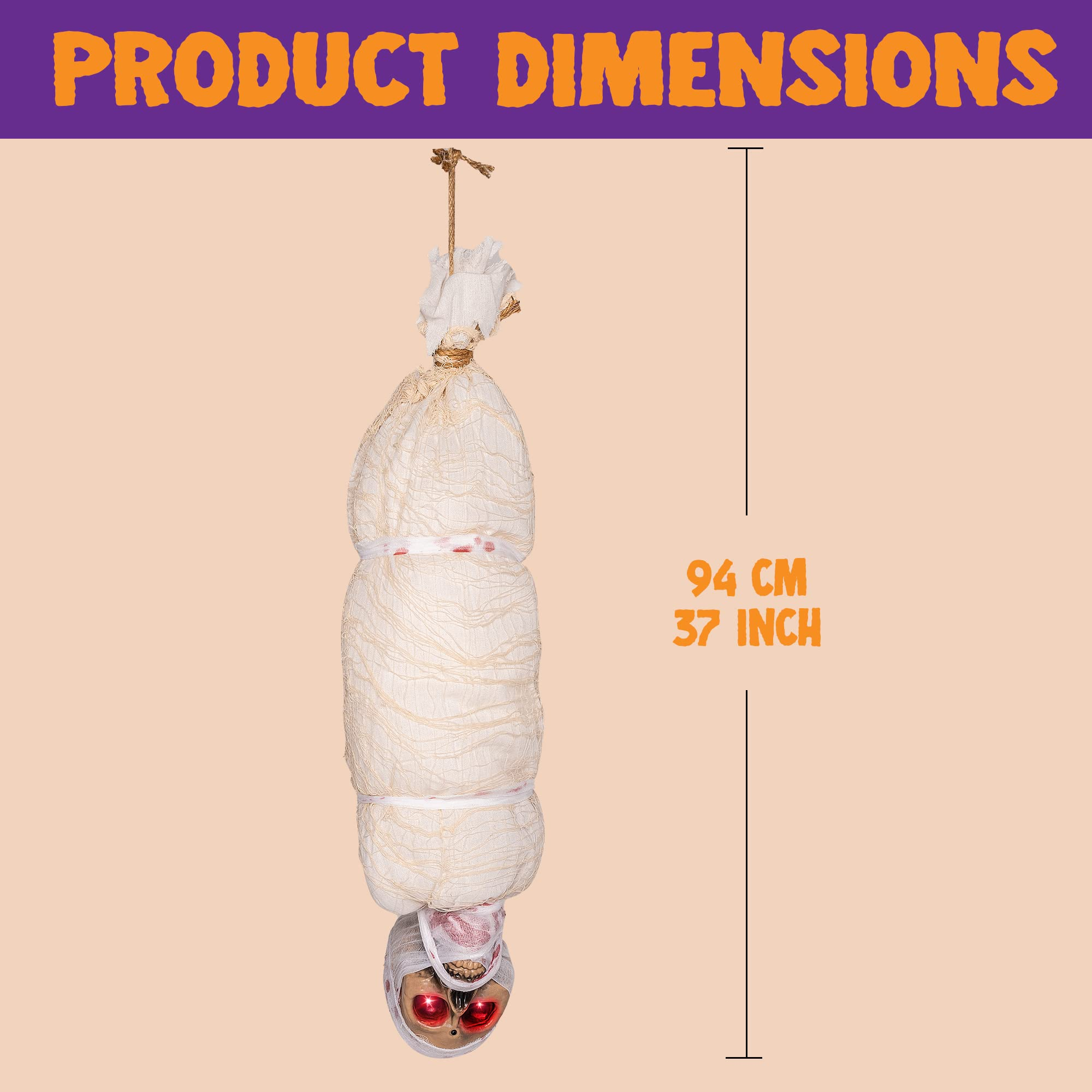 35in Light Up Hanging Cocoon Corpse - Image 8