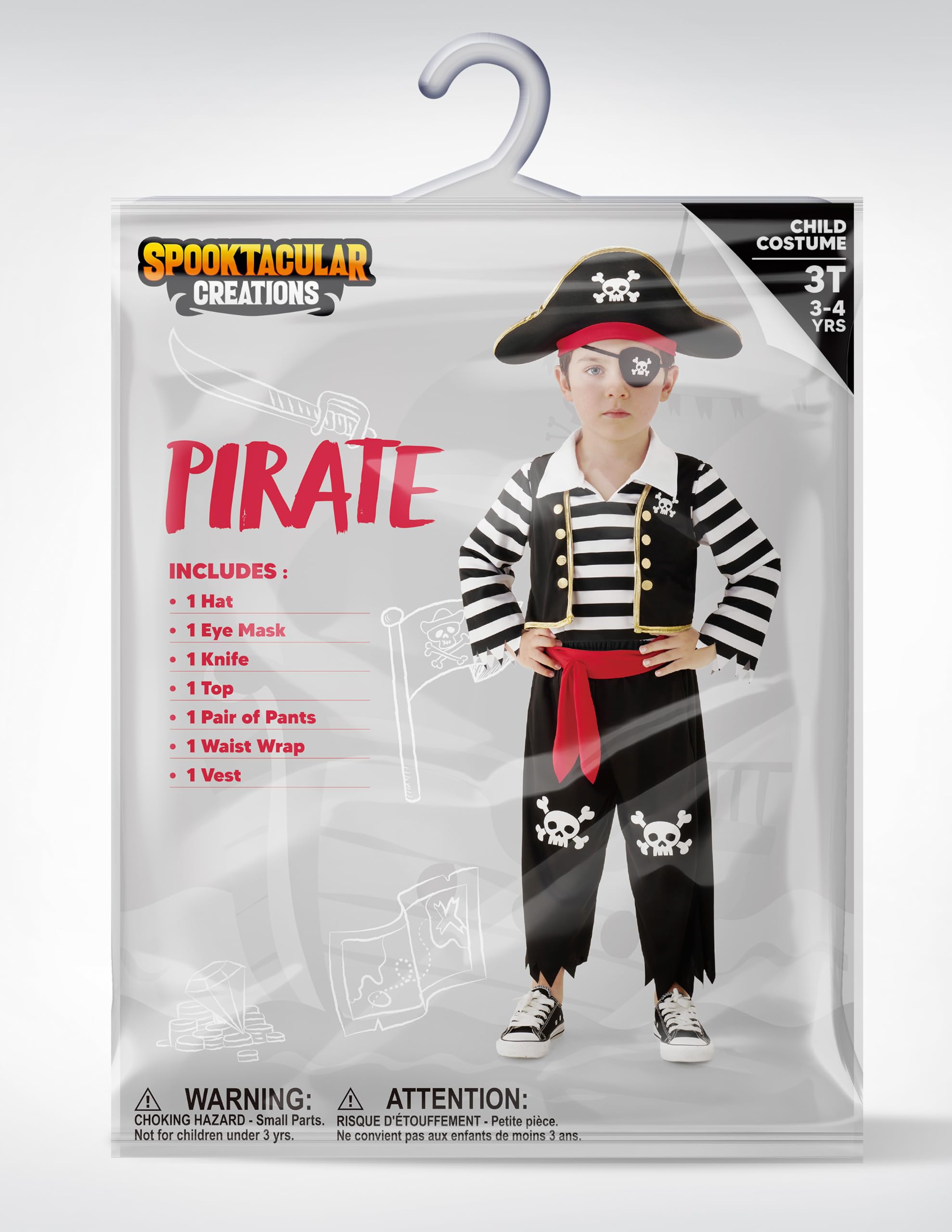 Boys Pirate Costume Stripe-Child - Image 6