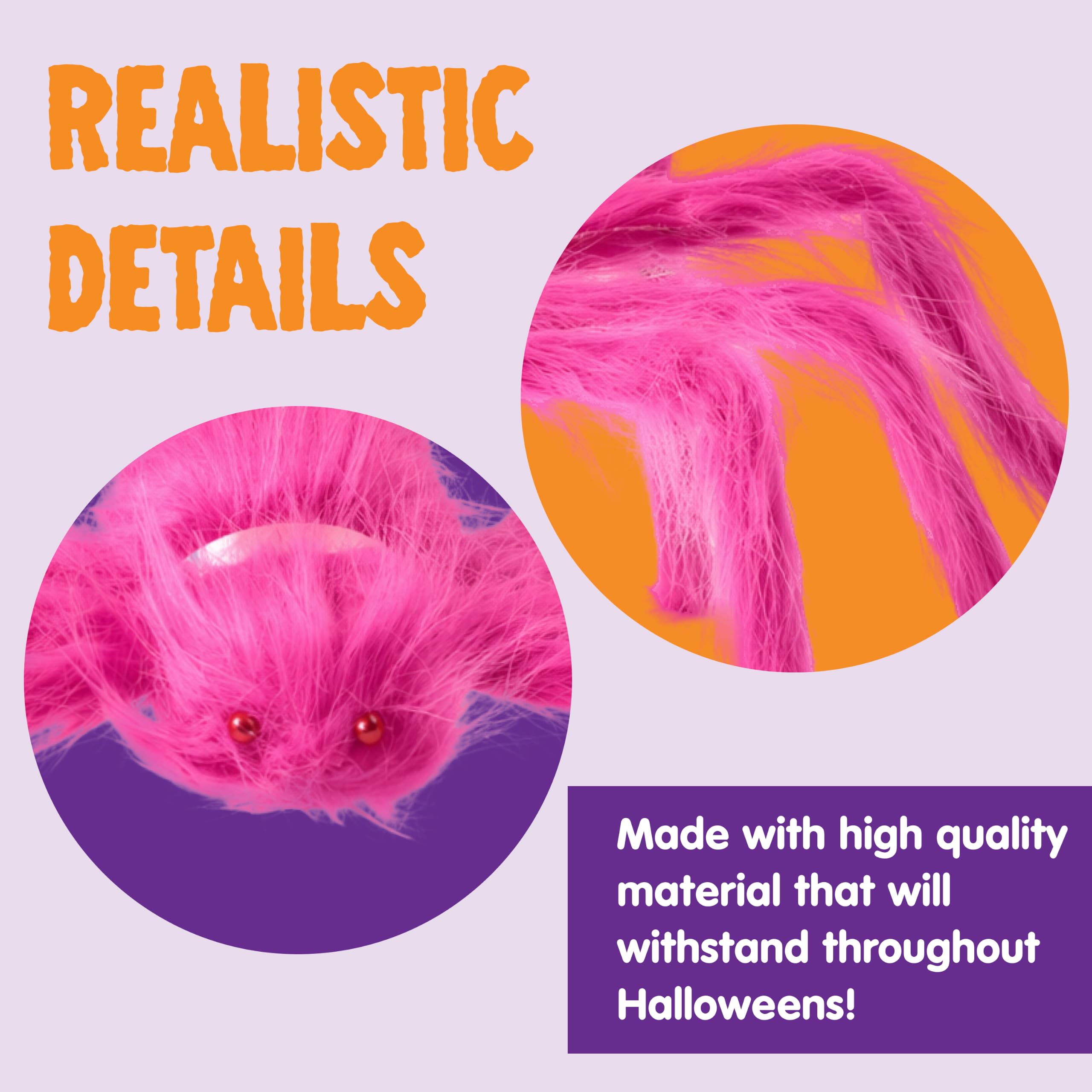 JOYIN 6 Pack Colorful Giant Spiders - Halloween Outdoor Yard Decoration - Image 7