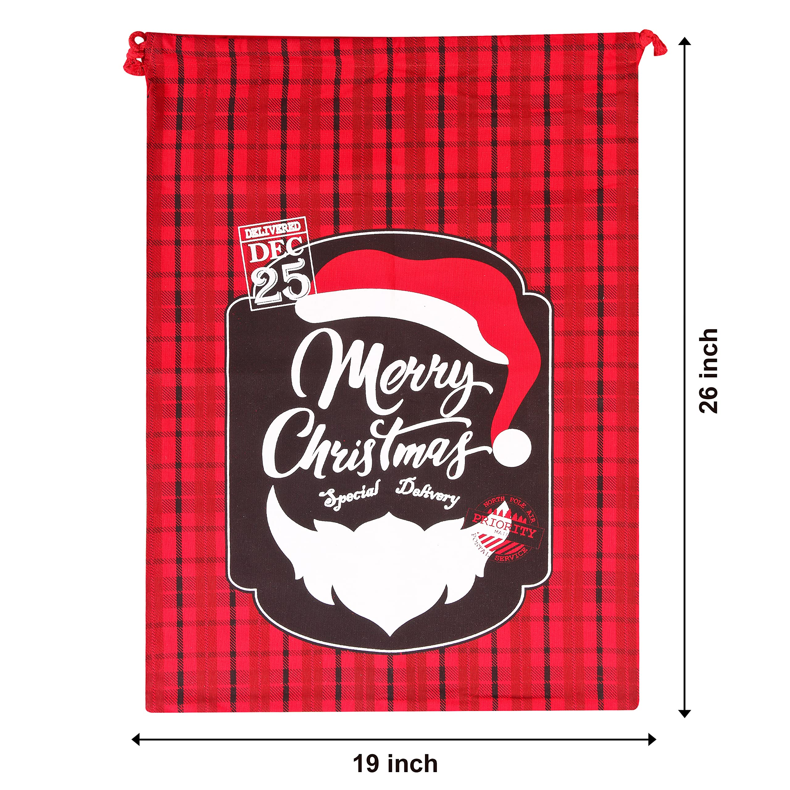 Christmas Canvas Burlap Gift Bags, 3Pcs - Image 7
