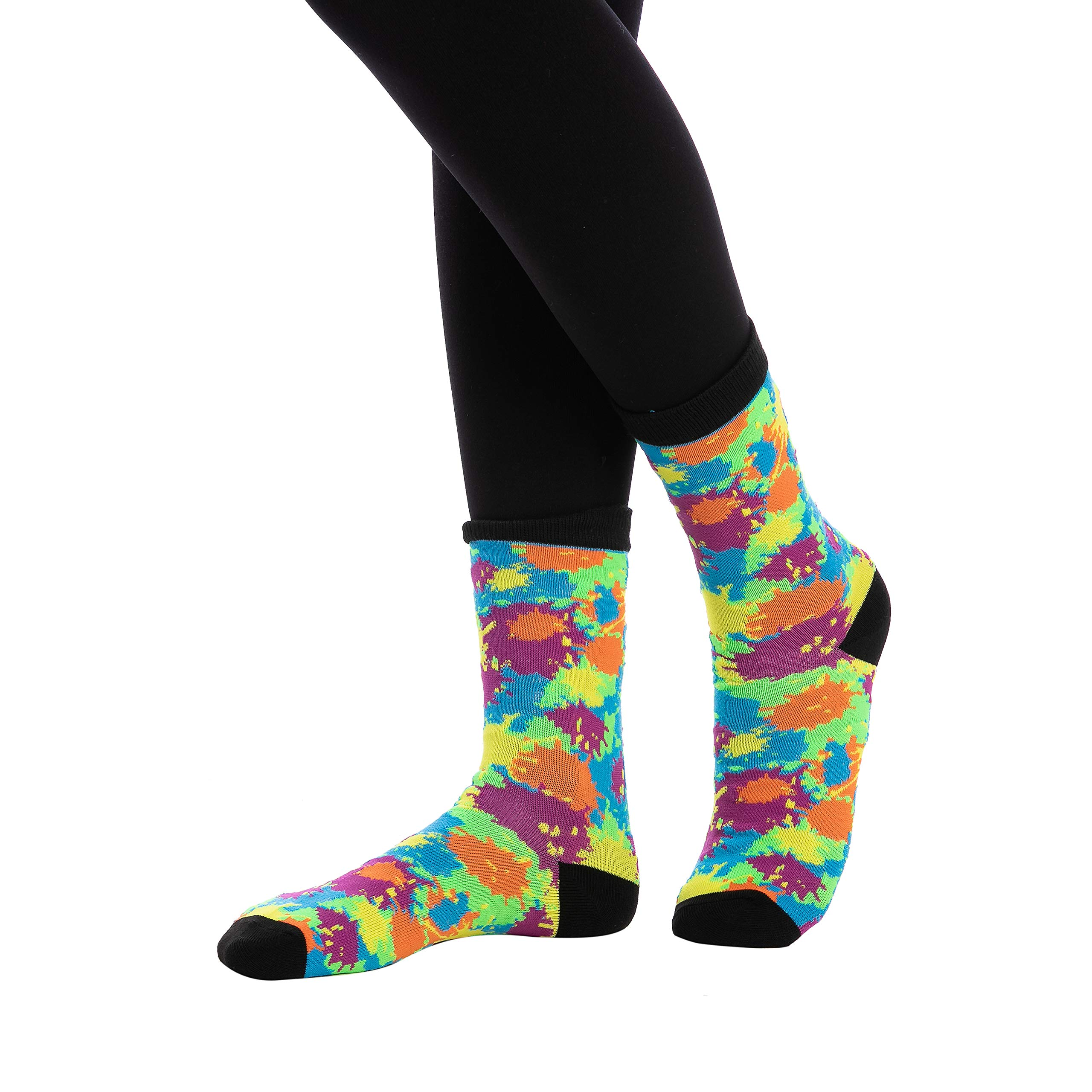 12 Pairs Paint Splash Patterned Crew Socks - Image 7