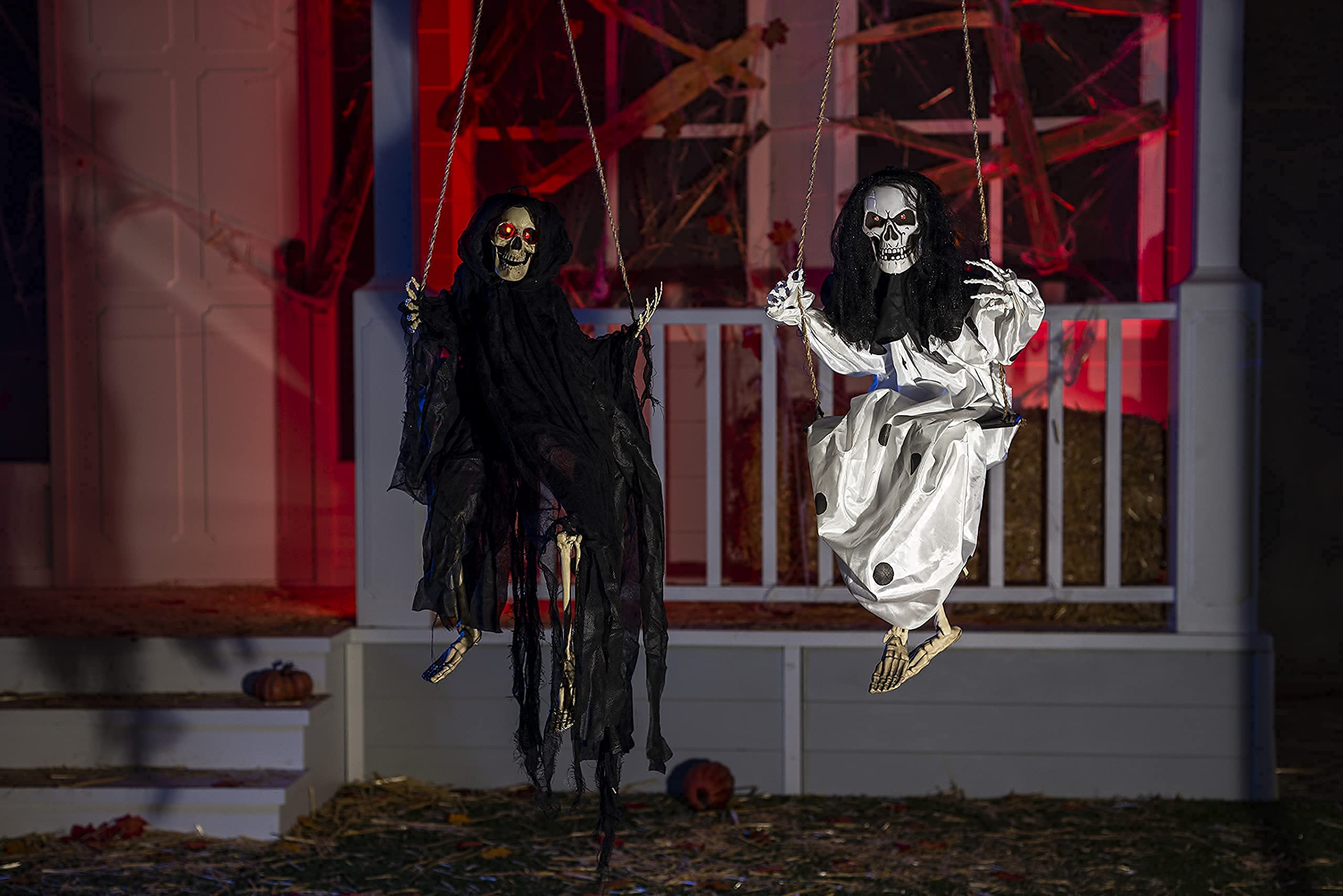 2 Packs Halloween Lighted Swinging Skeletons - Image 7