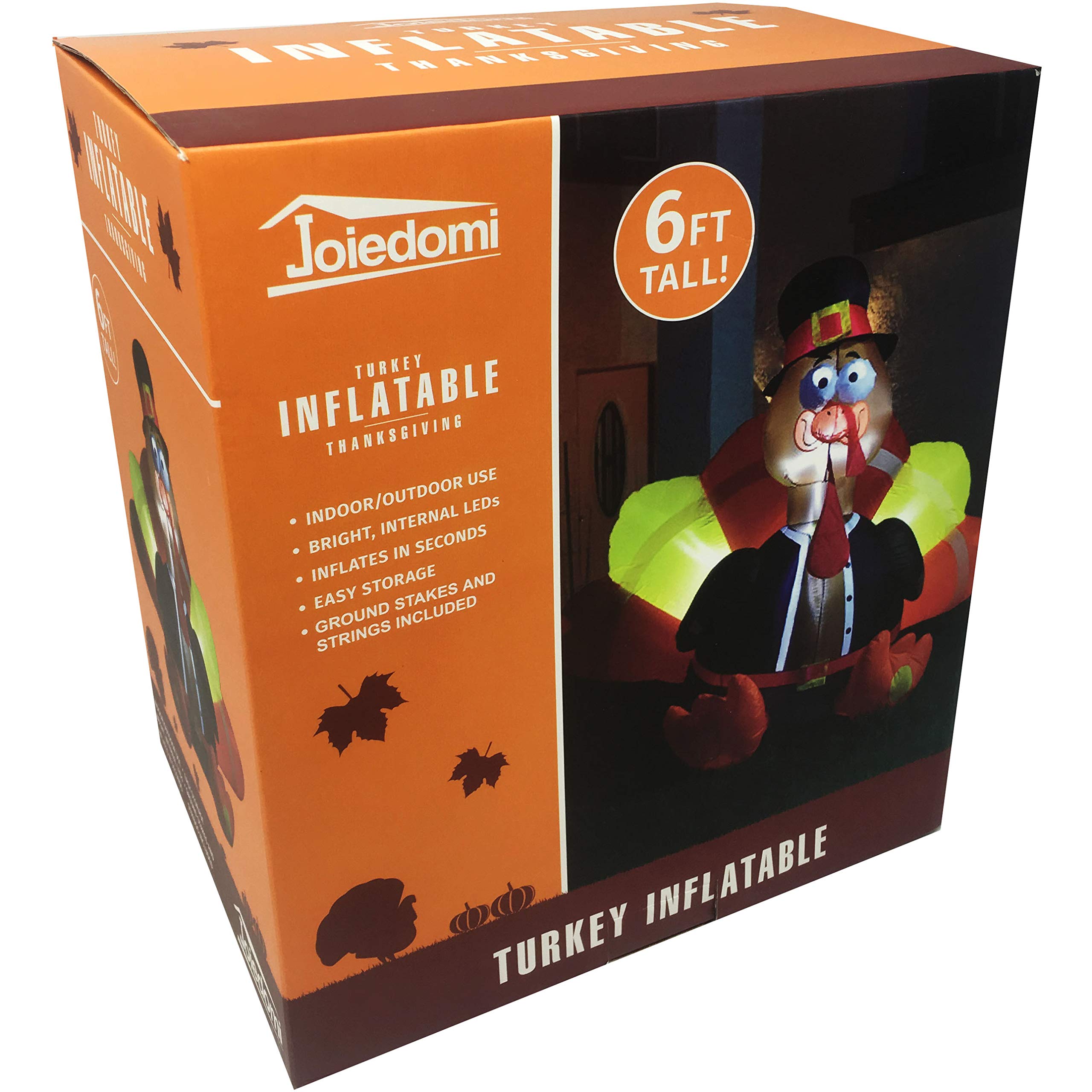 JOYIN 6 FT Thanksgiving Inflatable Turkey - LED Light Up Outdoor Decor - Image 8