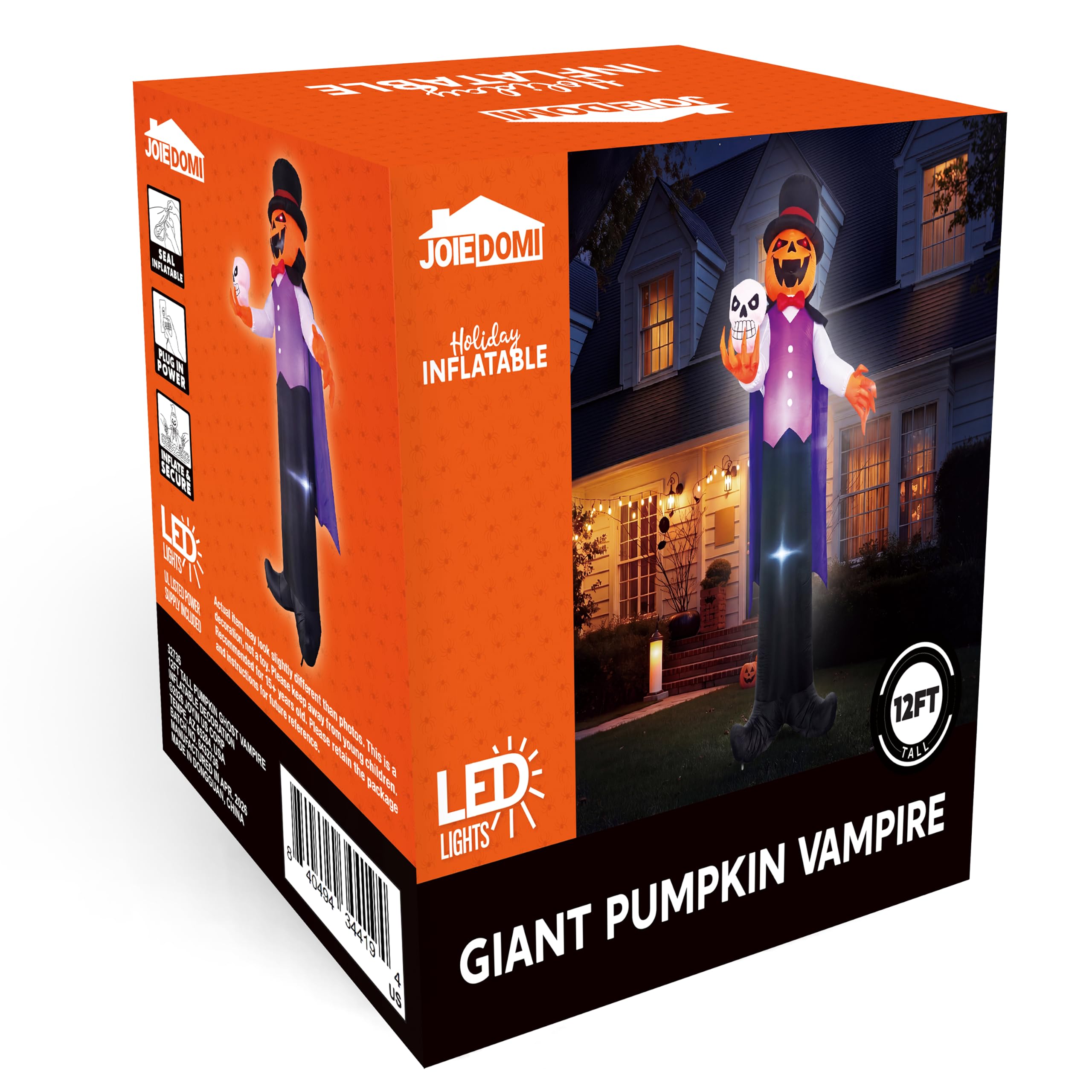 Halloween Inflatable Pumpkin Ghost Vampire 12ft with LED Eyes – Yard - Image 8