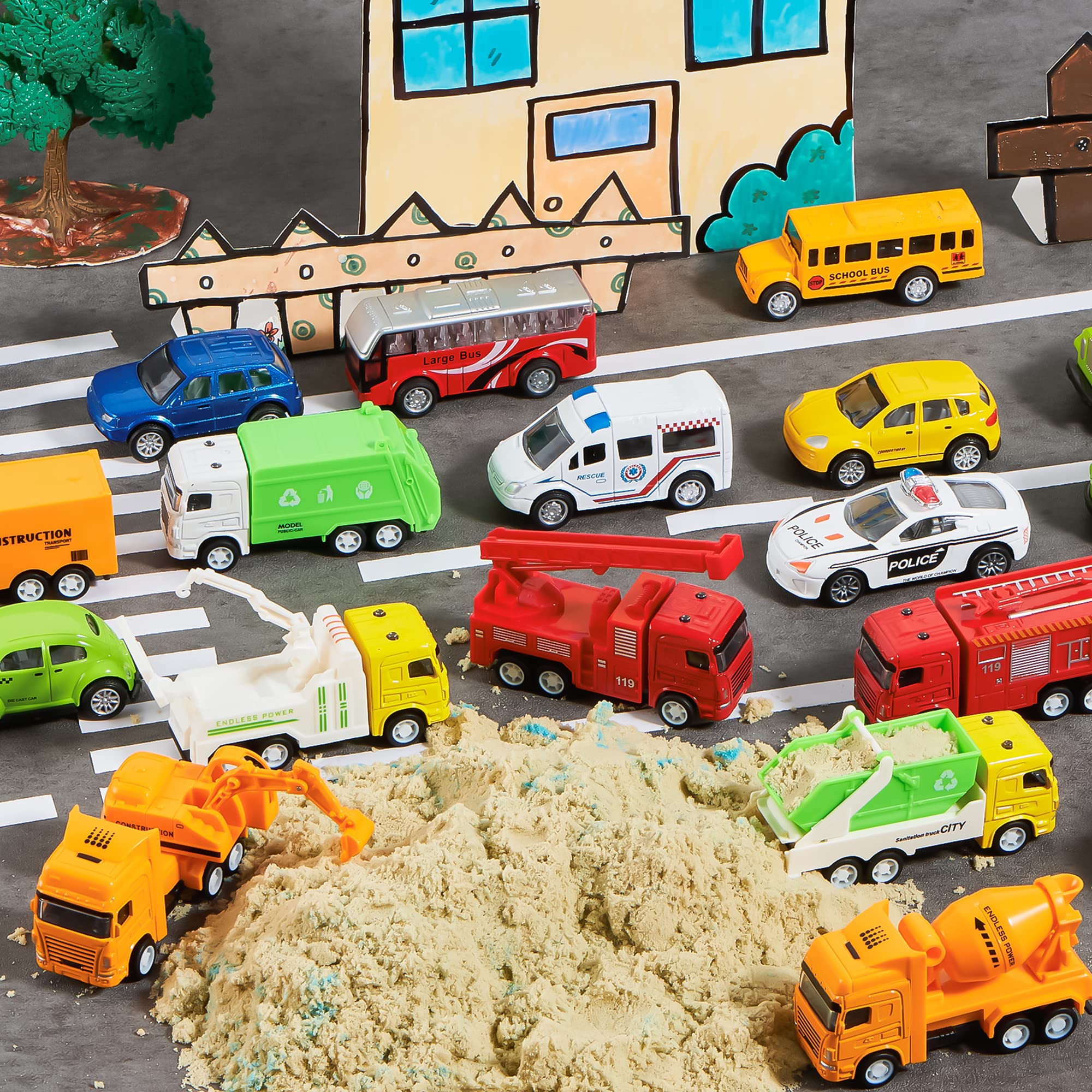 Die Cast Metal Toy Car Model Vehicle Set