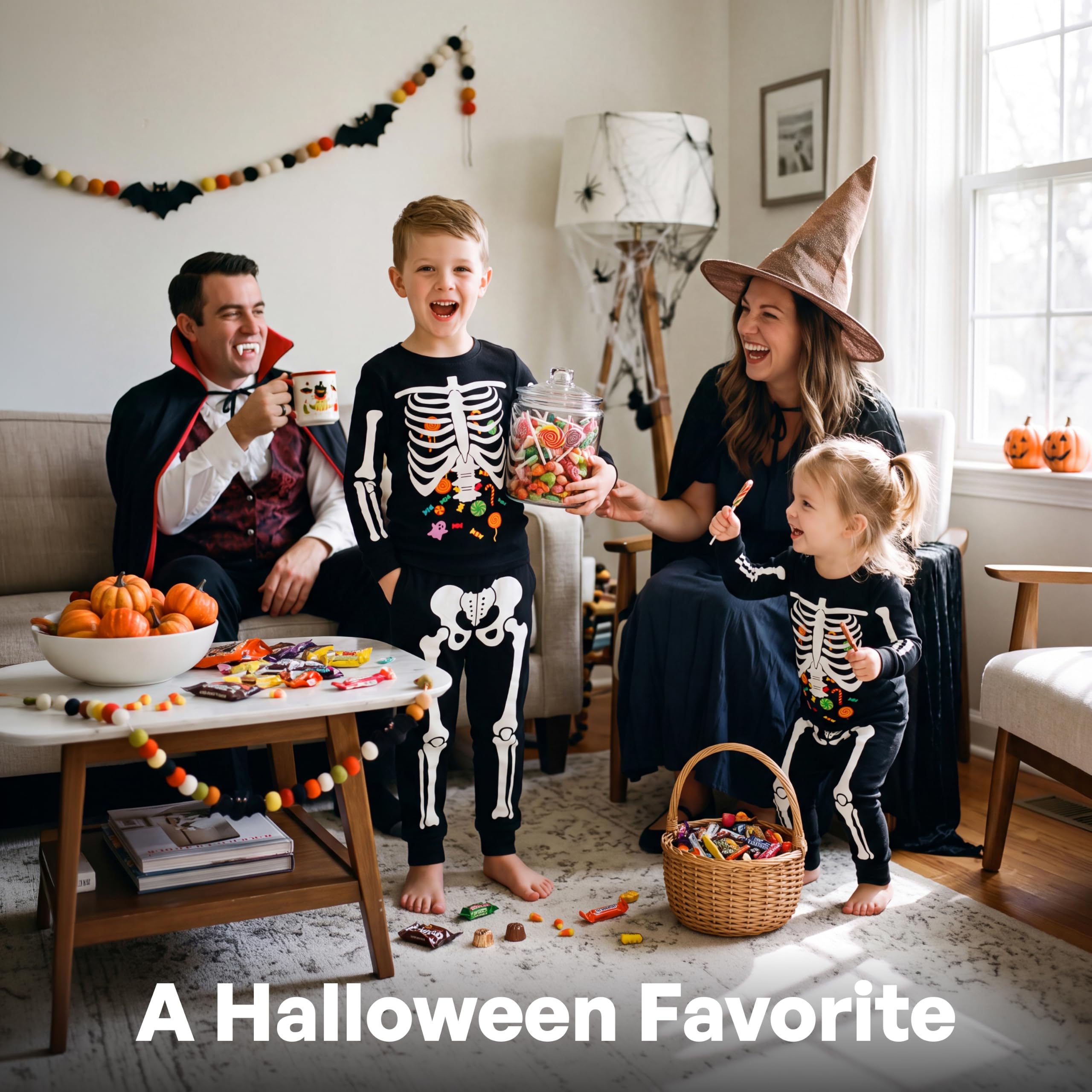 Giggling Getup Kids Skeleton Pajamas - Glow in the Dark 100% Cotton for 3T-8Y - Image 8