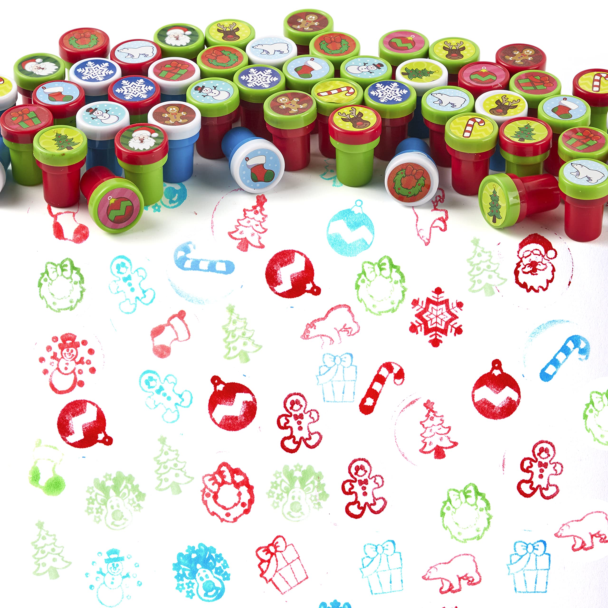 1.5in Christmas Stamps Assortment, 50 Pcs
