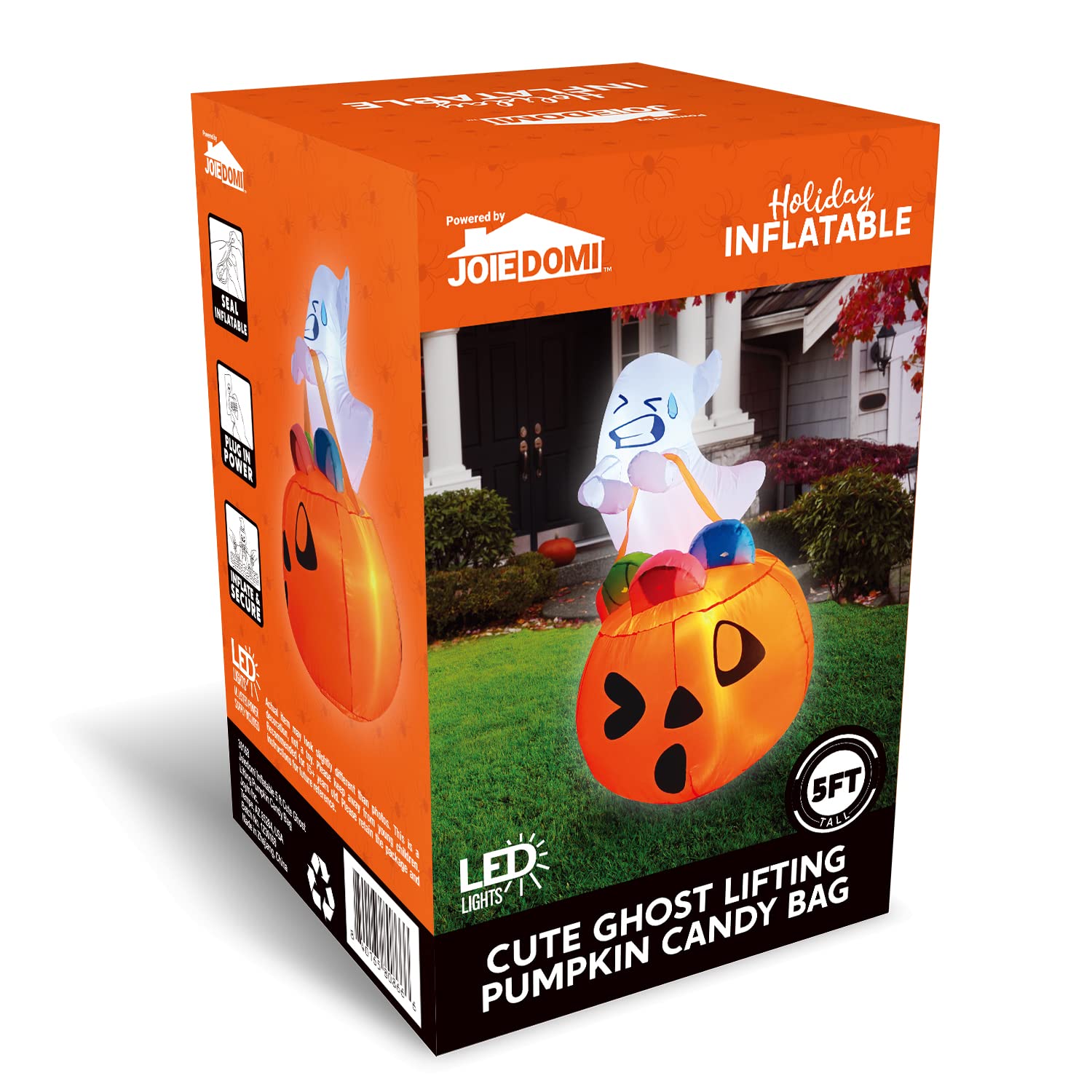 Halloween Inflatable Ghost 5ft with LED Lights – Outdoor Yard Decor - Image 7