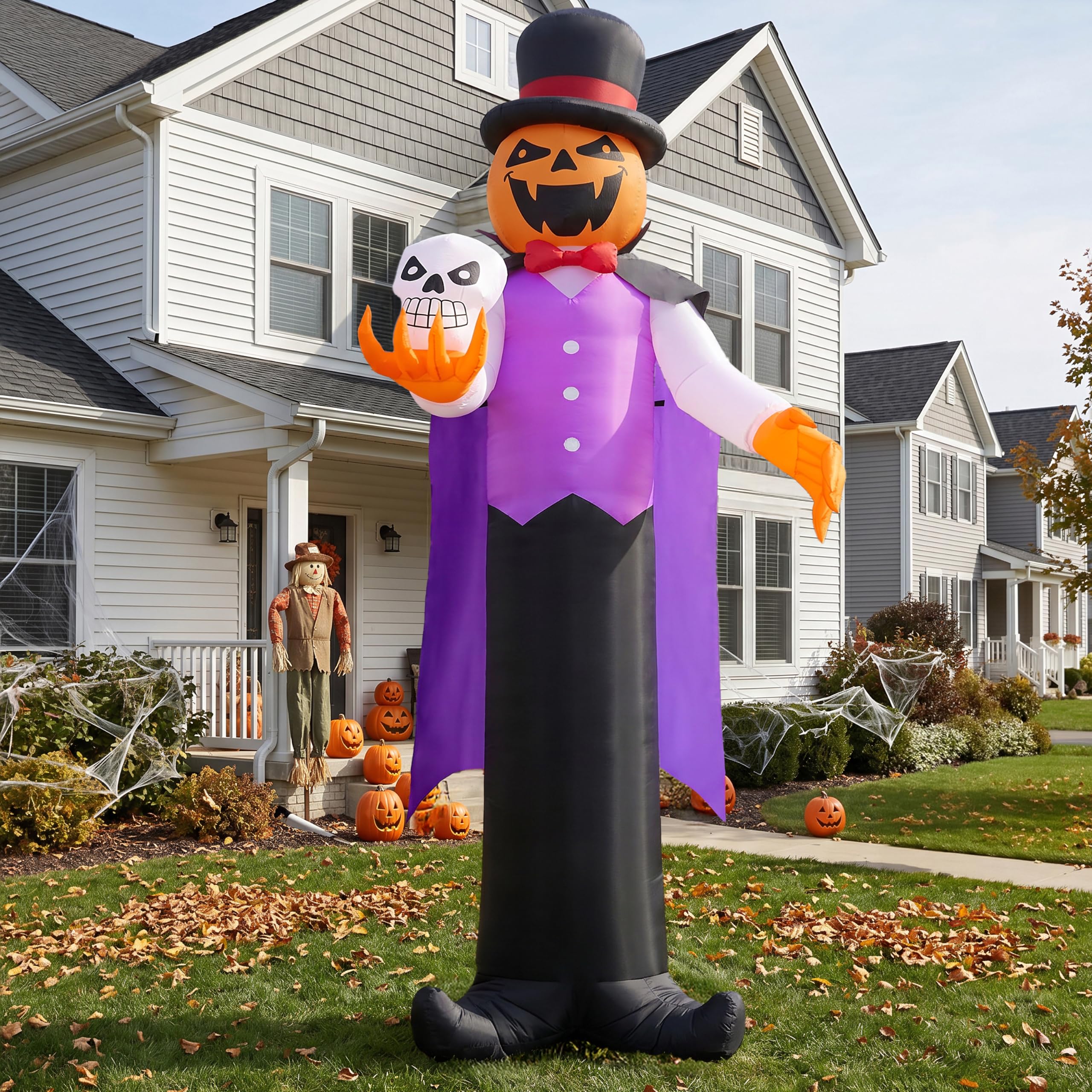 Halloween Inflatable Pumpkin Ghost Vampire 12ft with LED Eyes – Yard - Image 9