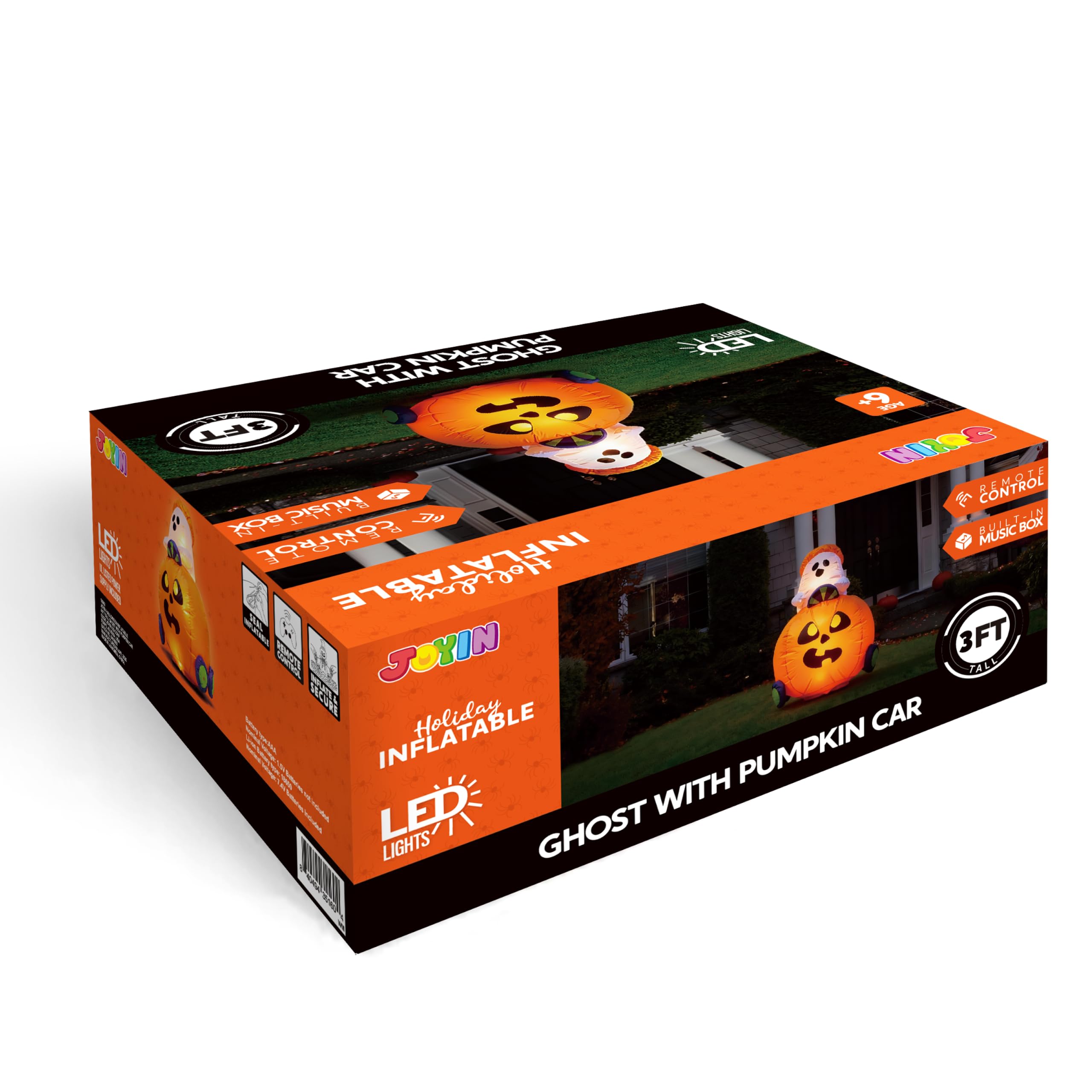 Remote Control Halloween Inflatable Ghost Pumpkin Car Toy for Kids - Image 8