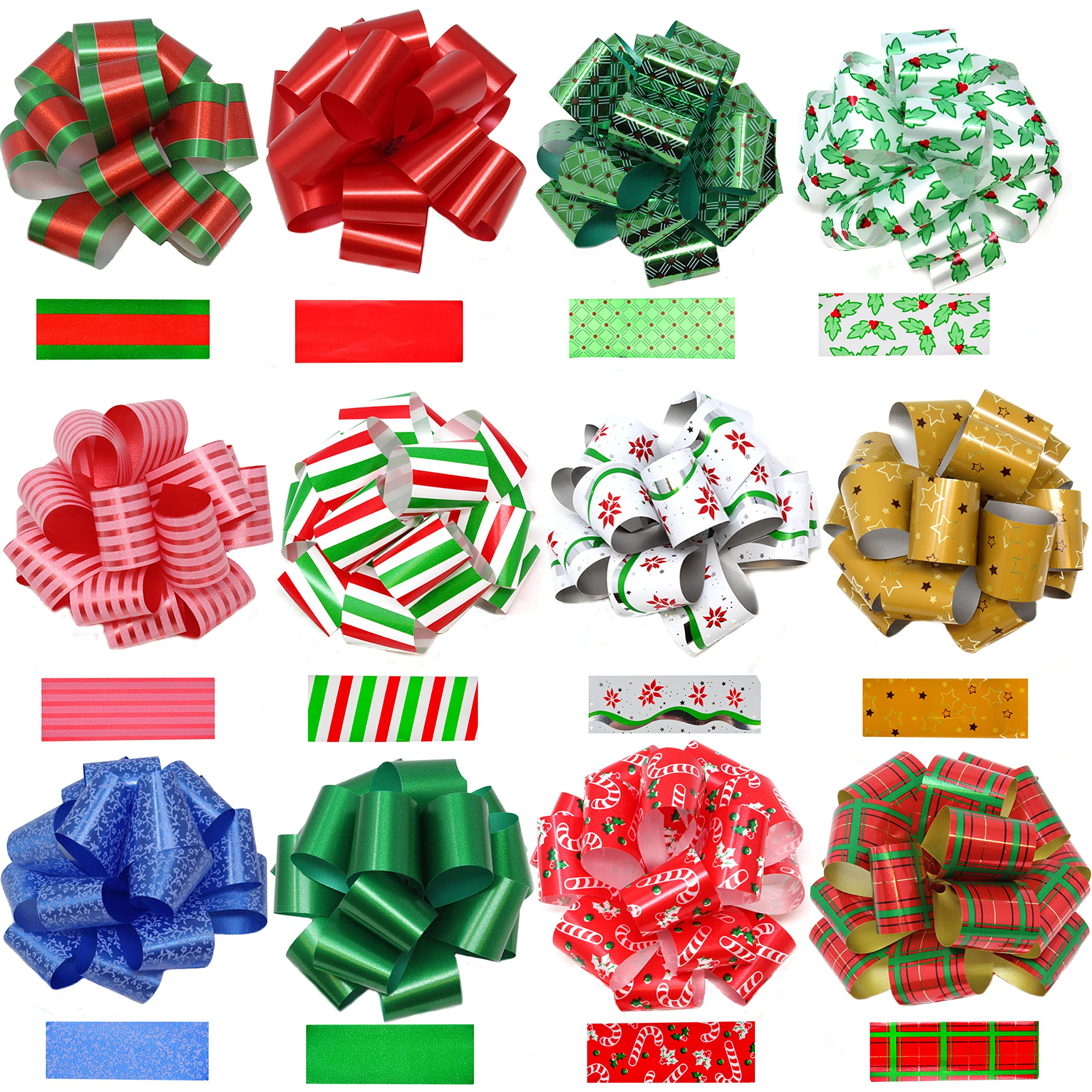 4.7in Bows for Christmas Gift Wrap, 24 Pcs - Image 9