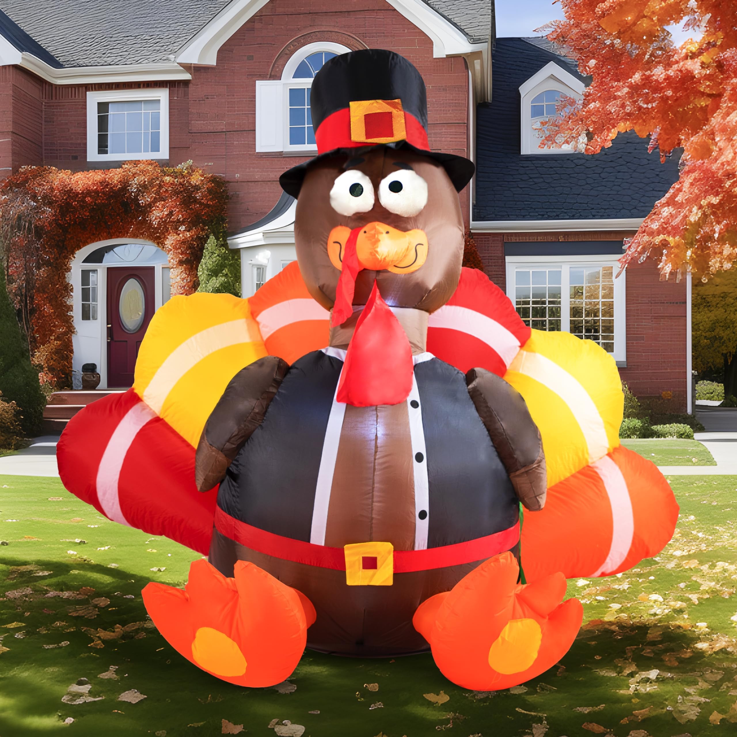 JOYIN 6 FT Thanksgiving Inflatable Turkey - LED Light Up Outdoor Decor - Image 9