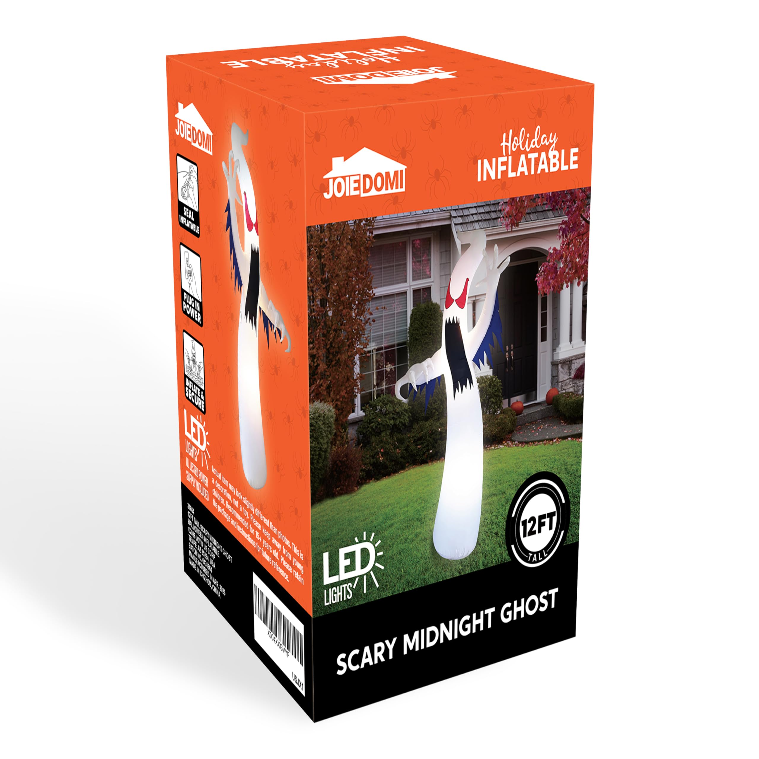 12FT Scary Ghost Halloween Inflatable with LED | Outdoor Yard - Image 9
