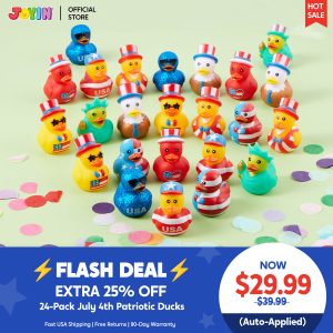 JOYIN 24 Pcs Patriotic Rubber Ducks, 2.6 Toys, 8 Designs